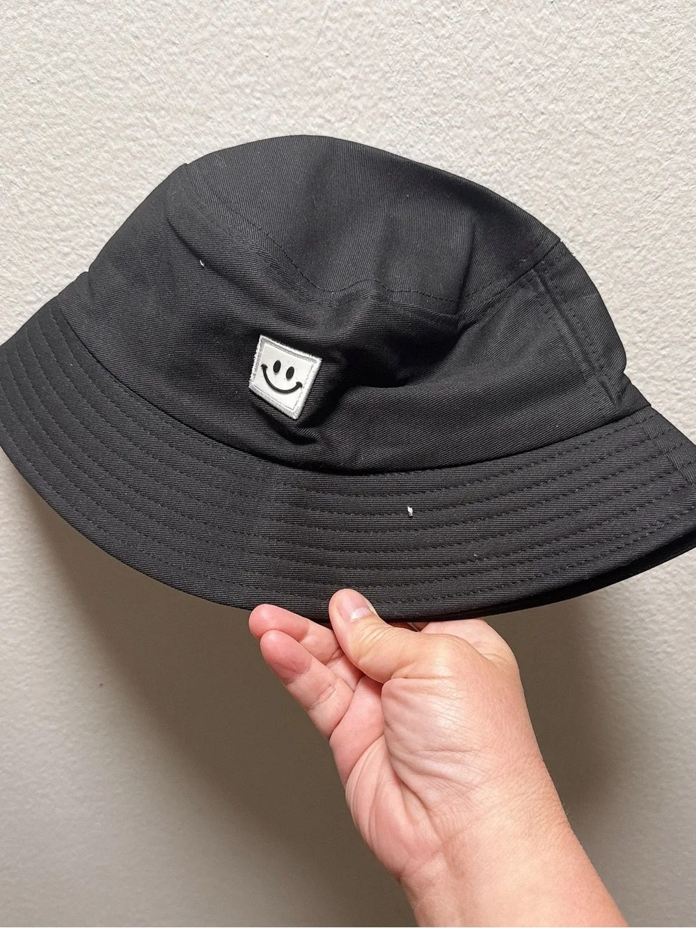 Kids Black Smile Patch Bucket Hat